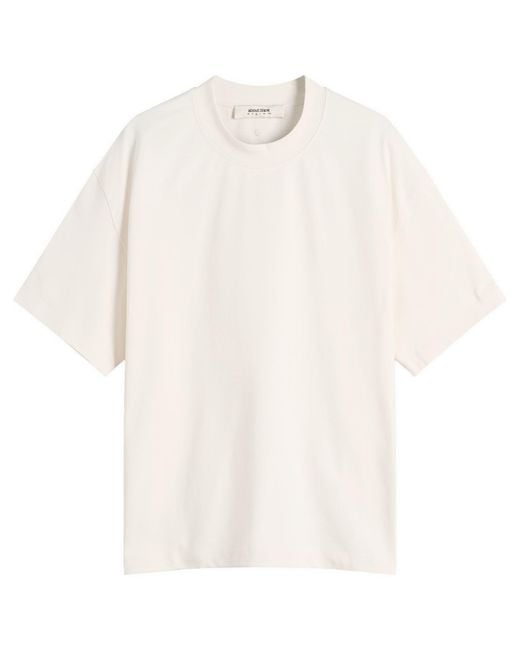 About Blank White Mock Neck T-Shirt for men