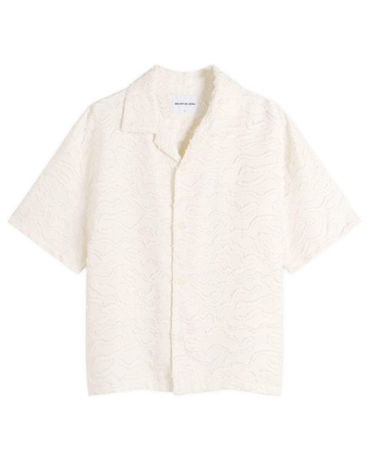 MKI Miyuki-Zoku Natural Jacquard Fringe Vacation Shirt for men