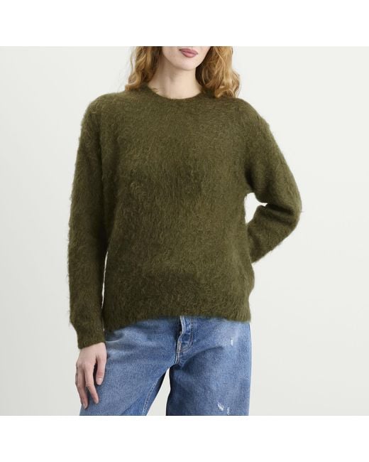 Auralee Green Mohair Knit Pullover