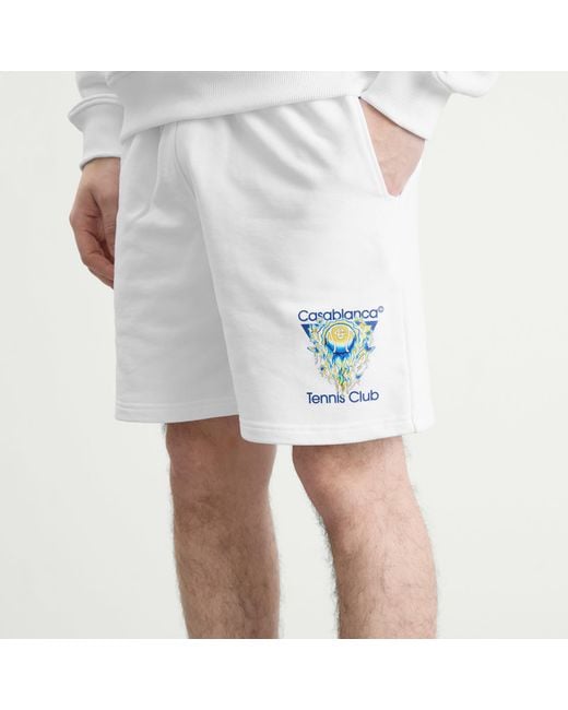 Casablanca White Tennis Club Icon Sweatshort for men