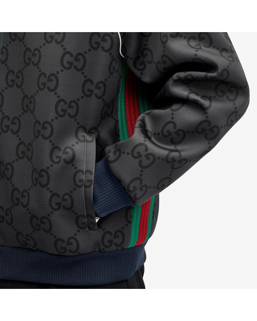 Gucci Black Light Neoprene Jumbo Gg Hooded Jacket for men