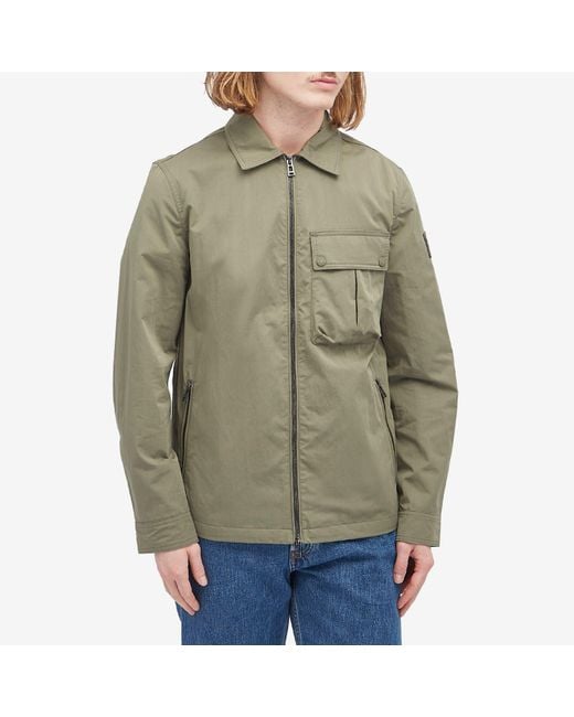 Belstaff Green Gabardine Drome Overshirt for men