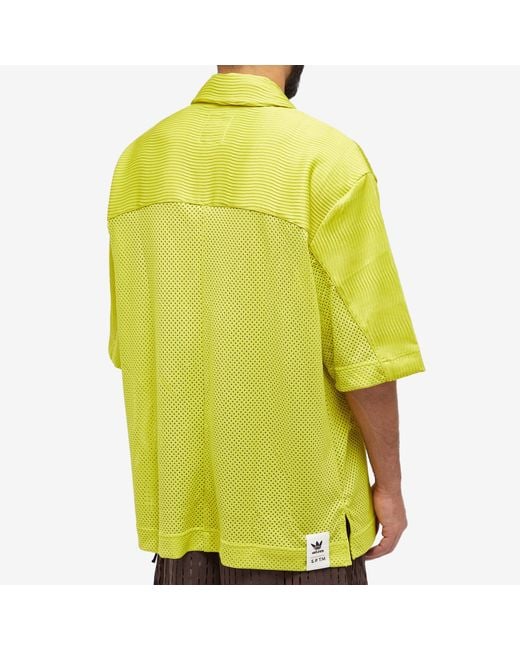 Adidas Yellow X Sftm Short Sleeve Zip Shirt for men
