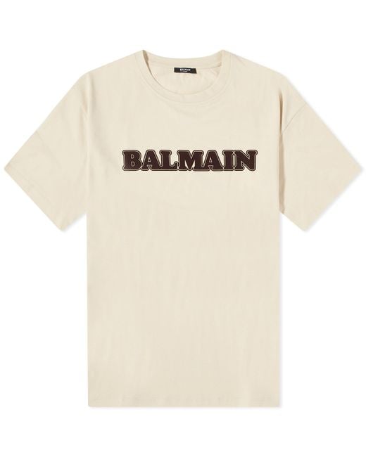Balmain Natural Retro Logo T-shirt for men