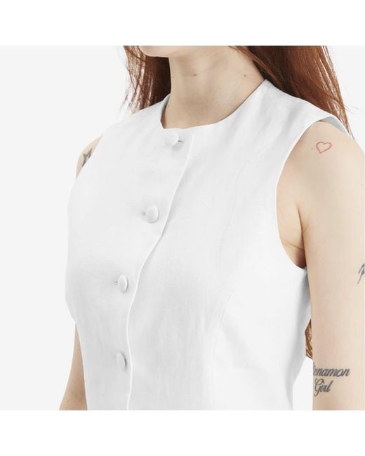 Faithfull the Brand Jane Linen Mini Dress in White | Lyst UK Faithfull the Brand Jane Linen Mini Dress in White | Lyst UK