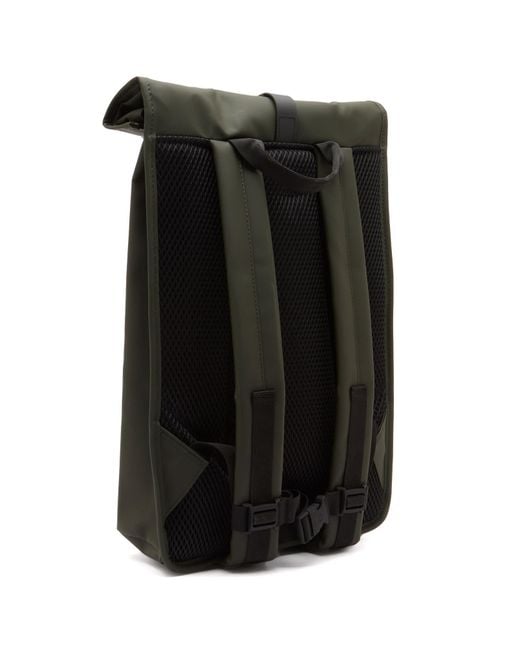 Rains Green Rolltop Rucksack for men