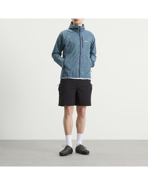 Montbell Blue Wind Blast Print Hooded Jacket for men