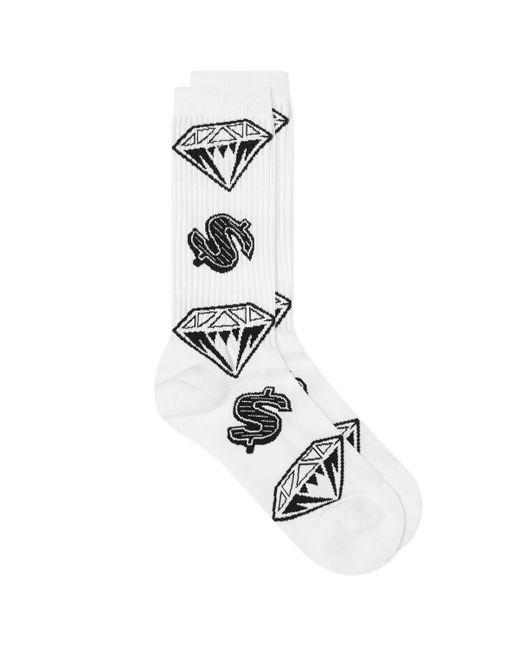 BBCICECREAM White Diamonds & Dollars Socks for men