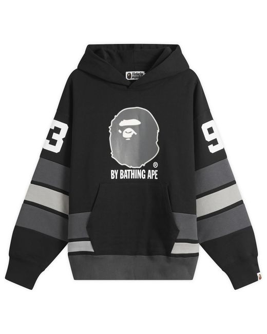 A Bathing Ape Black Bape Football Hoodie for men