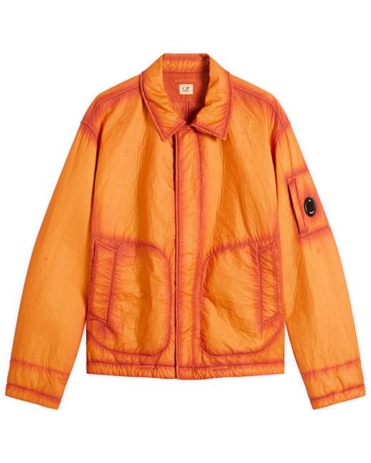 C P Company Orange Feltro Bi-Film Jacket for men