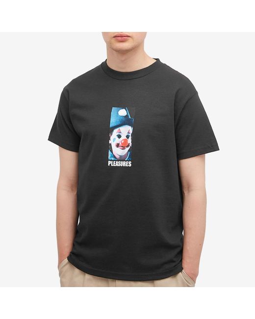 Pleasures Black Printed Clown Graphic T-Shirt for men