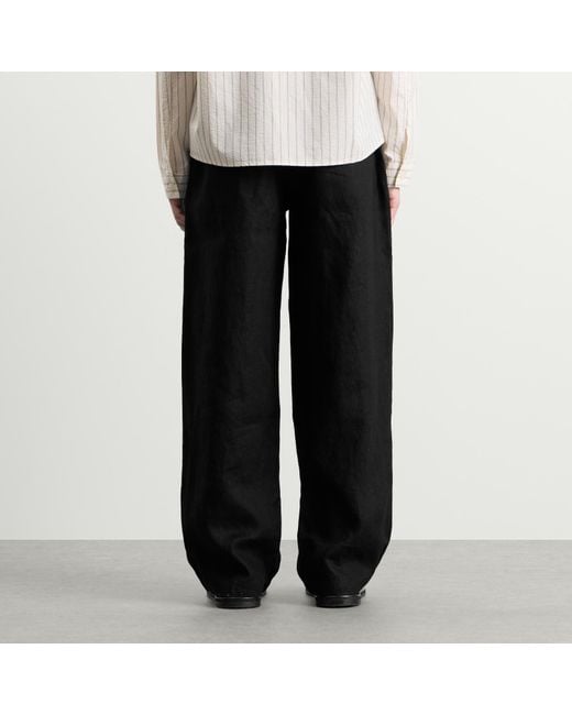 MKI Miyuki-Zoku Black Linen Wide Leg Pants for men
