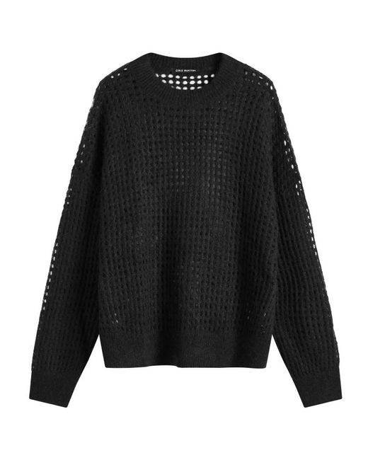 Cole Buxton Black Open Weave Knitted Jumper for men