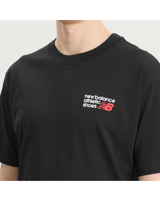 New Balance Black Nb Athletics Premium Logo Relaxed T-Shirt for men