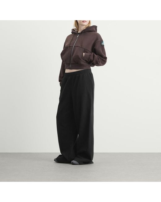 Adidas Brown Eqt Cropped Hoodie