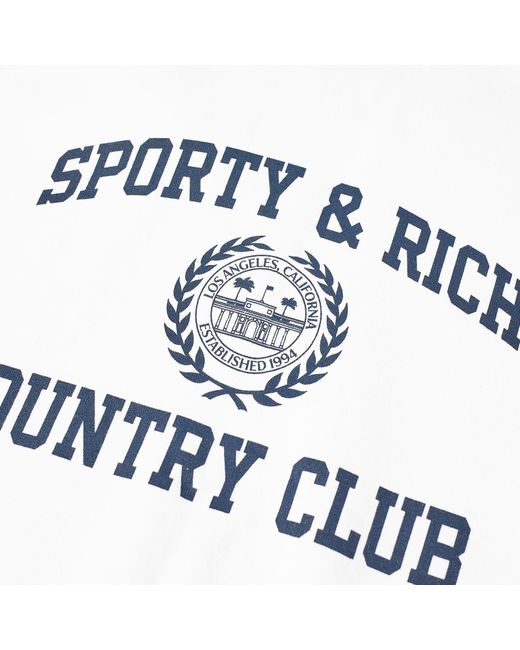 Sporty & Rich White Varsity Crest Crew Sweat