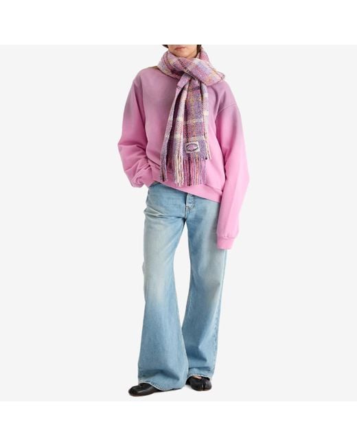 Acne Purple Volano Check Scarf