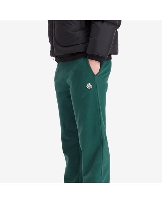 Moncler Green Emerized Fleece Sweat Bottoms for men