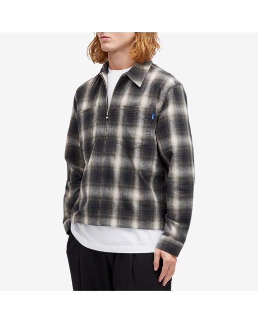 AWAKE NY Gray Brushed Flannel Shirt Jacket for men