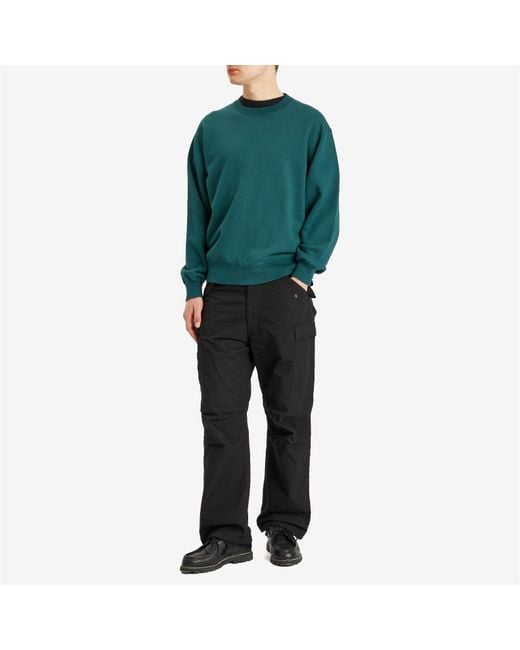 Beams Plus Green Crew Sweatshirt for men