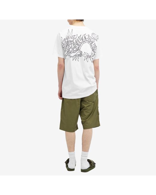 Maharishi White Kay One Distorted Dragon T-Shirt for men