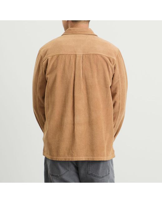 Folk Brown Patch Overshirt for men