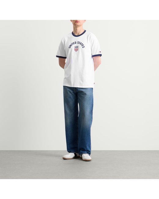 Levi's White Usa Retro Ringer T-Shirt for men