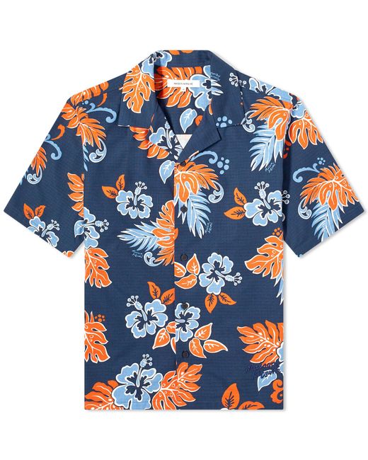 Maison Kitsuné Blue Floral Vacation Shirt for men