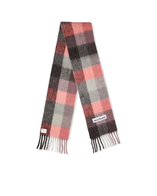 Acne Pink Vally Check Scarf for men