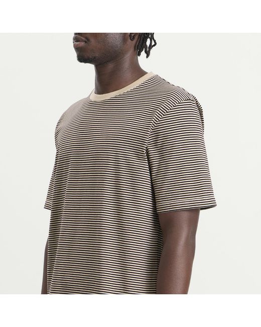 Folk Gray 1X1 Stripe T-Shirt for men