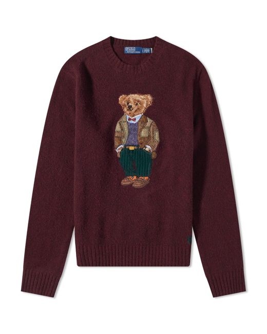 Polo Ralph Lauren Purple Heritage Bear Crew Knit for men