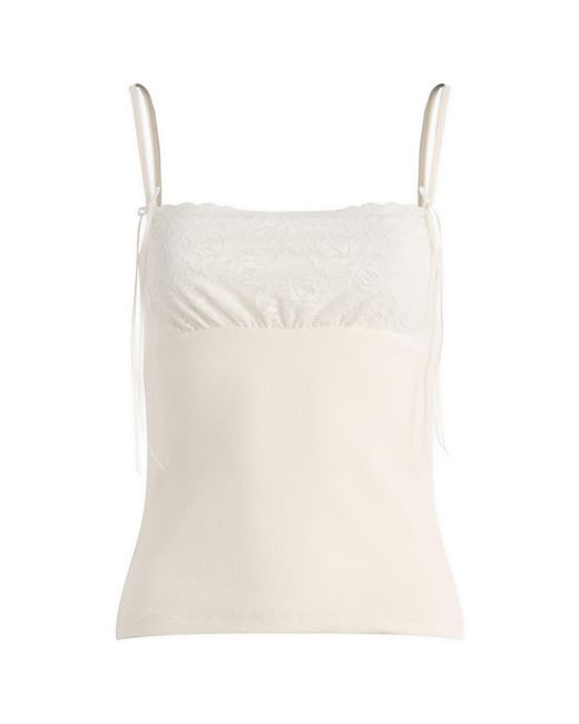 Fruity Booty White Meringue Lace Tank
