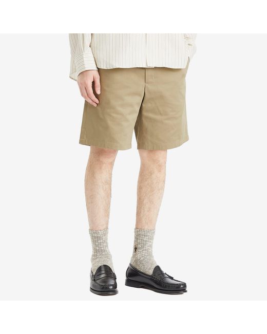 AMI Natural Elasticated Waist Cotton Shorts for men