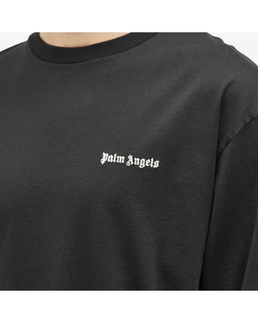 Palm Angels Gray Classic Logo Long Sleeve T-Shirt for men