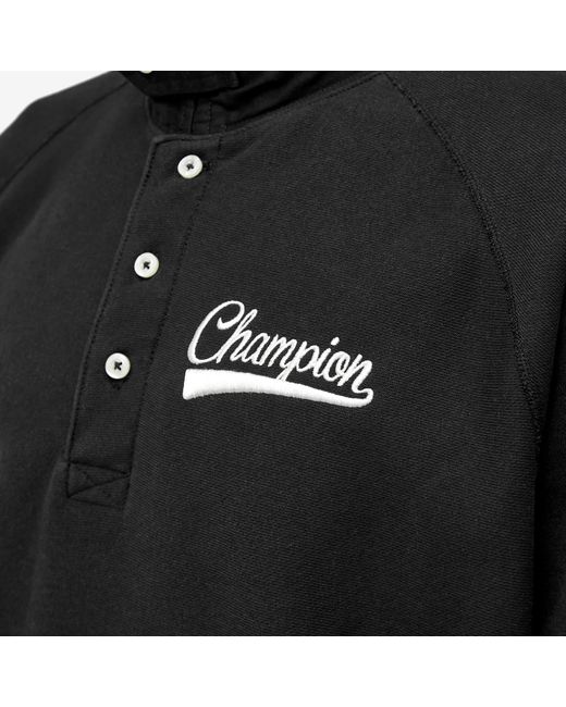 Champion Black Button Collar Sweat for men