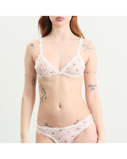 Skims White Stretch Lace Dipped Thong