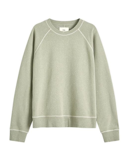 Folk Green Engineered Raglan Sweatshirt for men