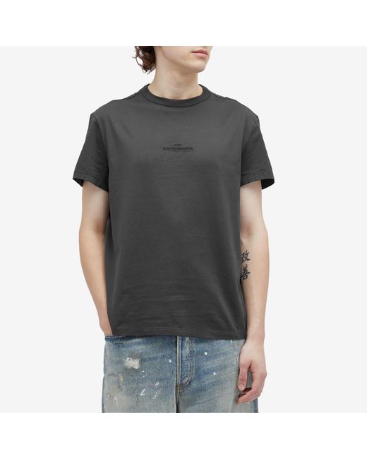 Maison Margiela Black Embroidered Text Logo T-Shirt for men