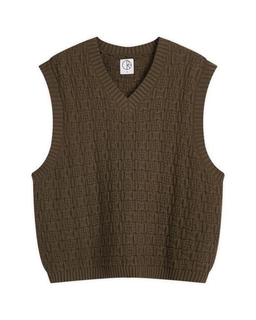 POLAR SKATE Green Alex Knitted Vest for men