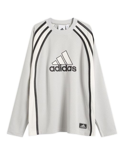 Adidas Gray Warm-Up Long-Sleeve Top for men
