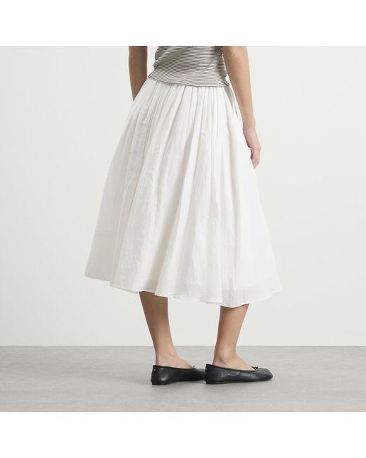 NOTHING WRITTEN White Shore Linen Midi Skirt