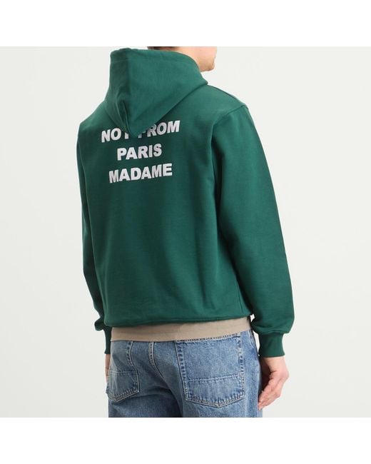 Drole de Monsieur Green Not From Paris Madame Slogan Hoodie for men