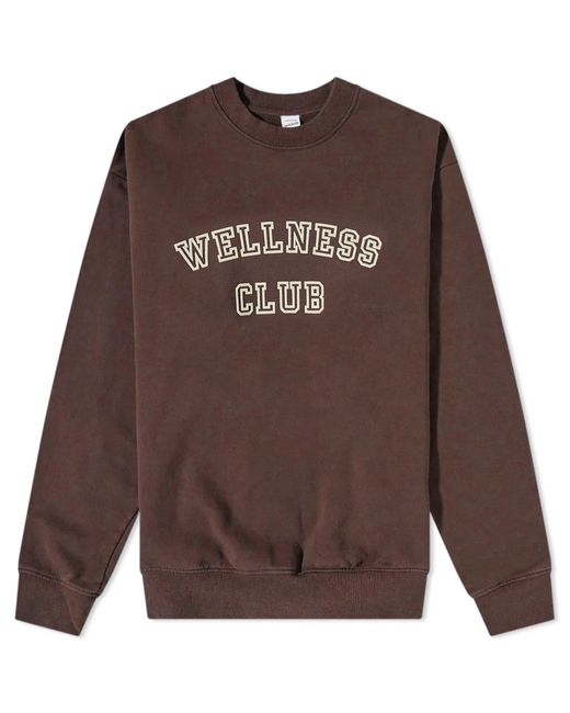 Sporty & Rich Wellness Club Flocked Sweater in Brown Lyst