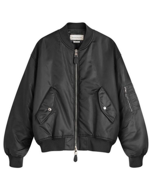 Alexander McQueen Ma-1 Bomber Jacket in Black for Men | Lyst UK