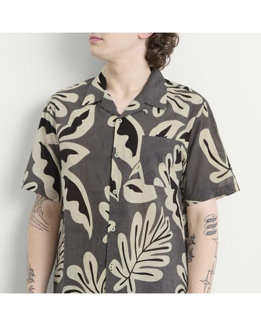 Universal Works Gray Baja Print Road Shirt for men