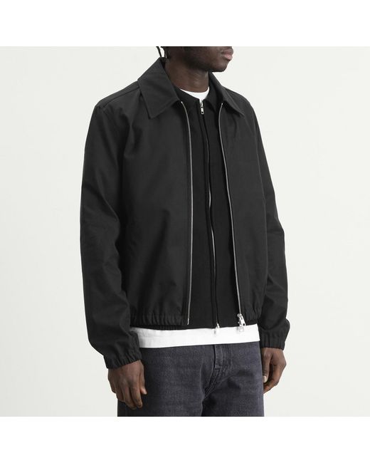 AMI Black Zipped Jacket With Embossed Ami De Coeur for men