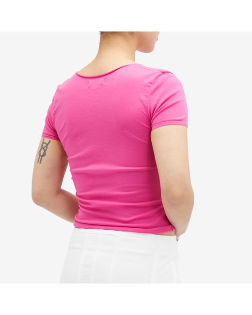 GIMAGUAS Pink Cherry Shinny T-Shirt