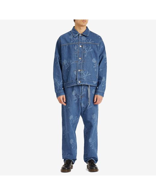 MASTERMIND WORLD Blue Monogram Denim Jacket for men