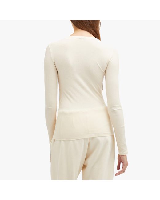 Baserange White Ponte Long Sleeve T-Shirt