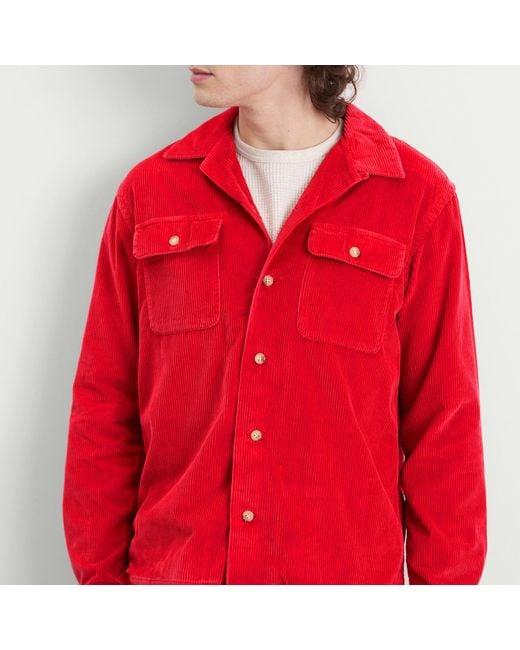 Polo Ralph Lauren Red Corduroy Overshirt for men